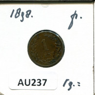1 CENT 1898 NETHERLANDS Coin #AU237.U.A - 1 Centavos