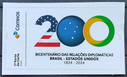 SI 22 Brazil Institutional Stamp 200 Years Diplomatic Relations United States Southern Cross Star 2024 - Personalized Stamps