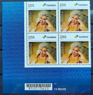 SI 23 Brazil Institutional Stamp Alcione 50 Years Of Career Black Music Woman 2024 Block Of 4 Bar Code - Personalized Stamps