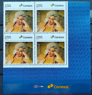 SI 23 Brazil Institutional Stamp Alcione 50 Years Of Career Black Music Woman 2024 Block Of 4 Vignette Correios - Personalized Stamps