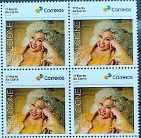 SI 23 Brazil Institutional Stamp Alcione 50 Years Of Career Black Music Woman 2024 Block Of 4 - Personalized Stamps