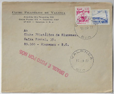 1977 Cover From Valença To Blumenau Definitive Stamp Grape Harvester Jangadeiro Promotional Cancel Brazil Is Made By Us - Cartas & Documentos