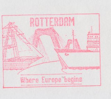 Meter Top Cut Netherlands 1991 ( FR 50376 ) Tall Ship - Bridge - Port Of Rotterdam - Ships