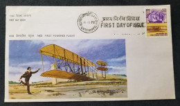 India 75th Anniversary Powered Flight 1978 Aviation Airplane (FDC) *see Scan - Lettres & Documents