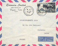 LETTRE. OCEANIE. 26 5 56. PAPEETE. ILE TAHITI. PAR AVION POUR LA FRANCE - Briefe U. Dokumente