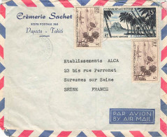 LETTRE. OCEANIE. 6 56. PAPEETE. ILE TAHITI. PAR AVION POUR LA FRANCE - Briefe U. Dokumente