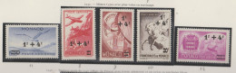 Monaco Poste Aérienne N° 008 à 12 ** Série 5 Valeurs Timbres 1941 Surchargés - Posta Aerea