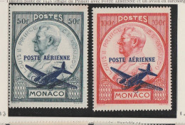 Monaco Poste Aérienne N° 013 Et 14 ** Timbres 1945 Surchargés - Posta Aerea