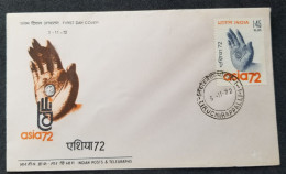 India Hand Of Buddha 9th Century Sculpture 1972 (FDC) *see Scan - Lettres & Documents