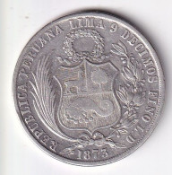 MONEDA DE PLATA DE PERU DE 1 SOL DEL AÑO 1873 (COIN) ( SILVER,ARGENT) - Perú