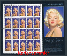 USA Mi. Nr. 2570 Hollywood-Legenden: Marilyn Monroe - Kleinbogen - Siehe Scan - Blocks & Sheetlets