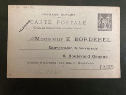 CP EP SAGE 10c NEUVE E BORDEREL Entrepreneur De Serrurerie PARIS - Bijgewerkte Postkaarten  (voor 1995)