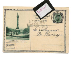 Type Képi 35 Ct 1830-1930 Hasselt 27.VII.1930 + Naamstempel HEUSDEN (LIMBOURG) - Postcards 1909-1934