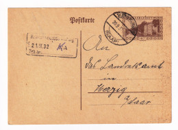 Postkarte 1932 Wellingen Sarre Saar Deutschland Merzig Saarland Entier Postal Sarrelouis - Interi Postali