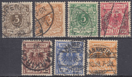 DEUTSCHES REICH - 1889/1900 - Lotto Di 7 Valori Usati: Yvert 45 In Due Varietà Di Colore E 46/50. - Gebruikt