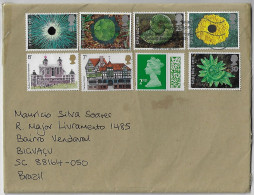 Great Britain 2024 Cover Bilston - Brazil 7 Commemorative Stamp +Queen Elizabeth II With Barcode Electronic Sorting Mark - Storia Postale