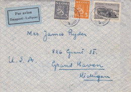 Finland - 1947 - Letter - Sent From Kopmansgatan To Michigan, United States - Caja 31 - Used Stamps