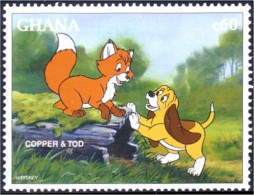 450 Ghana Disney Movie Dog Fox Chien Renard MNH ** Neuf SC (GHA-110c) - Chiens