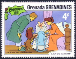 462 Grenada Disney Lady Tramp Belle Clochard Noel Christmas MNH ** Neuf SC (GRG-50b) - Chiens