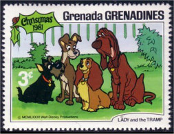 462 Grenada Disney Lady Tramp Belle Clochard Noel Christmas MNH ** Neuf SC (GRG-49e) - Chiens