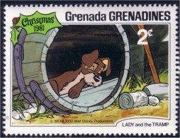 462 Grenada Disney Lady Tramp Belle Clochard Noel Christmas MNH ** Neuf SC (GRG-48e) - Chiens