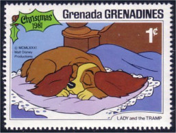 462 Grenada Disney Lady Tramp Belle Clochard Noel Christmas MNH ** Neuf SC (GRG-47e) - Chiens