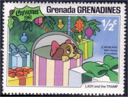 462 Grenada Disney Lady Tramp Belle Clochard Noel Christmas MNH ** Neuf SC (GRG-46e) - Chiens