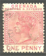 460 Grenada 1887 ONE PENNY Queen Victoria (GRE-219) - Grenada (...-1974)