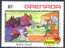 460 Grenada Disney Robin Hood Rhinoceros MNH ** Neuf SC (GRE-117) - Rhinozerosse