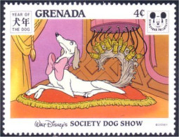 460 Grenada Disney Dog Show Salon Chien Levrier Greyhound MNH ** Neuf SC (GRE-87c) - Chiens