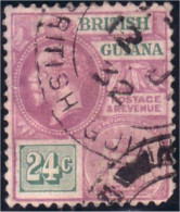 475 British Guiana 24c Violet Green (GUB-26) - Guyana Britannica (...-1966)