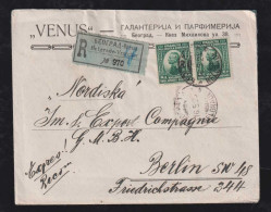 Yugoslavia 1923 Registered Cover BELGRADE X BERLIN 2x 4D - Lettres & Documents