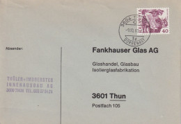 Motiv Brief  "Thüler Imobersteg Innenausbau, Thun" - "Fankhauser Glas, Thun"       1980 - Brieven En Documenten