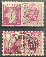 België, 1929-32, PU25+28, Gestempeld ANTWERPEN, OBP 8€ - Usados