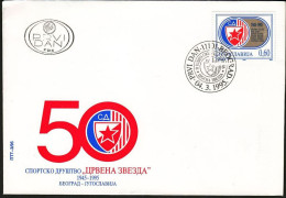 Yugoslavia 1995  50 Years Anniversary Football Club Red Star Belgrade Soccer Sports Roter Stern Stella Rosa FDC - Covers & Documents