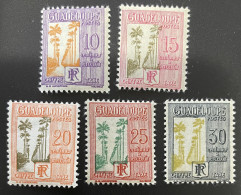 GUADELOUPE - MH*  - 1928 - # TAXE 25/37   5 VALUES - Unused Stamps