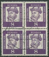 Berlin 1961 Bedeutende Deutsche Bogenmarken 201 4er-Block Gestempelt - Used Stamps