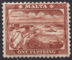 MALTA/1901/MH/SC#19/ VALLETTA HARBOR/ 1f RED BROWN WMK 2 - Malta (...-1964)