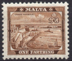 MALTA/1938-43/MH/SC#191/ VALLETTA HARBOR/ 1f BROWN - Malta (...-1964)