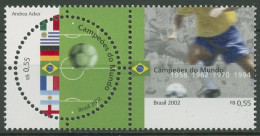 Brasilien 2002 Fußballweltmeister Des 20. Jahrhunderts 3226/27 Paar Postfrisch - Nuovi