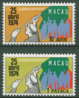Macau 1975 Jahrestag Der Revolution'74 Menschengruppe 463/64 Postfrisch - Nuovi