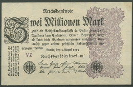 Dt. Reich 2 Millionen Mark 1923, DEU-116d FZ YZ, Leicht Gebraucht (K1255) - 2 Millionen Mark