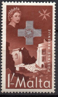MALTA/1957/MH/SC#265/QEII / AWARD OF THE GEORGE CROSS TO MALTA/ PAIR / 1sh DARK GREEN - Malta (...-1964)