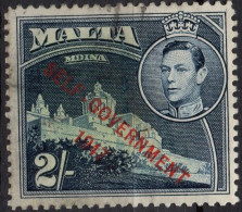 MALTA/1938-43/USED/SC#219/ KING GEORGE VI / KGVI / 2sh DK BLUE & LT GREEN , MDINA / BUILDING/ ARCHITECTURE - Malta (...-1964)