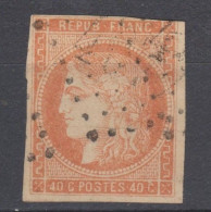 SUPERBE VARIETE "POôTES" Sur N°48 ORANGE CLAIR BE - 1870 Bordeaux Printing