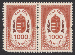 2004 Hungary - Revenue Tax Judaical Stamp - 1000 Ft - MNH Pair CORNER - Coat Of Arms - Fiscales