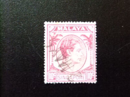 51 MALAYA SINGAPORE SINGAPOUR 1949-52 / GEORGE VI / YVERT 9 FU Dentado 18 SG 7 FU - Singapur (...-1959)