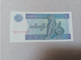 Billete De Myanmar 1 Kyats, UNC - Myanmar