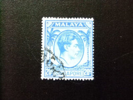 51 MALAYA SINGAPORE SINGAPOUR 1949-52 / GEORGE VI / YVERT 13 FU Dentado 18 - Singapur (...-1959)