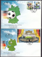 Yugoslavia 2006 Soccer Football FIFA World Cup Sport Germany Flag Stadium Deutschland, Set + Block, Souvenir Sheet FDC - Briefe U. Dokumente